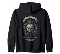 Memento Mori Épée Squelette Couronne Faith Verse Sweat à Capuche