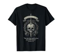 Memento Mori Épée Squelette Couronne Faith Verse T-Shirt