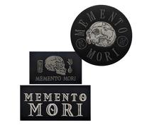 Memento Mori Lot de 3 écussons brodés Motif tête de mort Noir