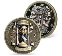 Memento Mori Pièce de monnaie en forme de tête de mort avec inscription « AA » - Confirmation NA AA puces et médailles - Célébrez la vie dans la pureté Narcotiques - Cadeau anonyme pour hommes et