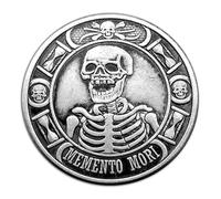 Memento Mori Pochette avec pendentif squelette Hobo - Bijoux en forme de hibou de la Liberté américaine