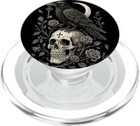Memento Mori Raven Moon Squelette Genesis 3 19 Verset PopSockets PopGrip pour MagSafe