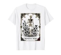 Memento Mori Squelette Gothique avec Rose et Cadre botanique T-Shirt