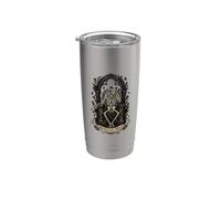 Memento Mori Squelette gothique sur trône avec roses et épines Gobelet isotherme en acier inoxydable double paroi