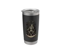 Memento Mori Squelette gothique sur trône avec roses et épines Gobelet isotherme en acier inoxydable double paroi