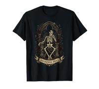 Memento Mori Squelette Gothique sur trône avec Roses et épines T-Shirt