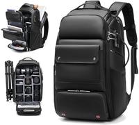 MEMENTO Sac à dos pour appareil photo, sac à dos pour appareil photo reflex et objectifs avec cadenas antivol, sac à dos pour appareil photo, sac à dos étanche, Noir , M