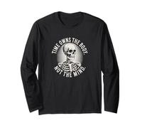 Memento Vivere Skull Latin Quote Stoic Manche Longue