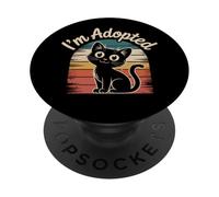 Mèmes drôles sur Les Chats Je suis adopté Blagues drôles sur l'adoption Adoptez Un Chat PopSockets PopGrip Adhésif