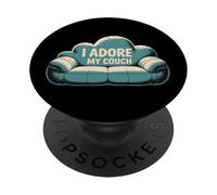 Mèmes Paresseux drôles J'adore Mon canapé Citations drôles et paresseuses PopSockets PopGrip Adhésif