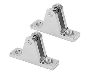 MEMEWOCA 2 pièces Charnières de Pont pour Toit Bimini, quincaillerie d'installation, charnières de Pont de Bateau Marin en Acier Inoxydable avec Finition Miroir pour Installation