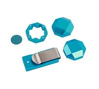 MEMEWOCA Aluminum Cue Chalk Holder Clip, Billiard Chalk Holder with 3 - Layer Octagon Design, Magnetic Compact Chalk Box for Pool and Billiards Players, Made of 6063 Aluminum for Cue Case o (Bleue)