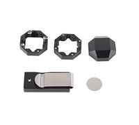 MEMEWOCA Aluminum Cue Chalk Holder Clip, Billiard Chalk Holder with 3 - Layer Octagon Design, Magnetic Compact Chalk Box for Pool and Billiards Players, Made of 6063 Aluminum for Cue Case o (Noire)