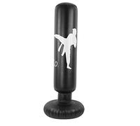 MEMEWOCA Sac de Boxe Gonflable pour Adultes de 1,6 m, Colonne Verticale de Boxe à Bascule, Pilier de en PVC épaissi avec Base remplie d’Eau - idéal pour la Salle de Sport à Domicile (Noire)