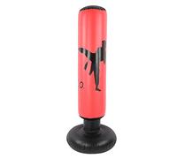 MEMEWOCA Sac de Boxe Gonflable pour Adultes de 1,6 m, Colonne Verticale de Boxe à Bascule, Pilier de en PVC épaissi avec Base remplie d’Eau - idéal pour la Salle de Sport à Domicile (Rouge)