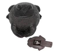 Memeyou Cache-clés étanche en forme de grenouille - Boîte de rangement sûre pour l'extérieur de la cour ou du jardin - Décoration d'intérieur - Grande taille - Support de rechange pour maison - Noir