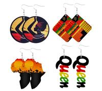 MEMFALL Boucles d'oreilles africaines pour femme - Mois de l'histoire noire - Boucles d'oreilles juin - Bijoux africains, Métal, Pas de gemme