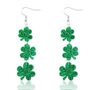 MEMFALL Boucles d'oreilles pendantes pour la Saint-Patrick - Vert - Pour femme, Métal, Pas de gemme