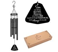 MEMGIFT Carillon éolien commémoratif pour la perte de fils, cadeau de condoléances pour la perte de fils, grand ange carillon à vent à l'extérieur du jardin, écoutez le vent et sachez que je suis près