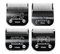 MEMIRY Lames de toilettage amovibles 4FC+5FC+7FC+3-3/4FC, compatibles avec les tondeuses Andis, Oster A5, Wahl KM10, longueur de coupe 3,2 mm-13 mm, noir