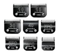 MEMIRY Lames de toilettage amovibles pour chiens de taille 10+15+30+40+7FC+5FC+4F+3-3/4FC, compatibles avec les tondeuses Andis, Oster A5, Wahl KM10, longueur de coupe 0,25 mm-13 mm, noir