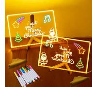 Mémo,2 Pièces Message Board 30x20cm,Tableau d'Affichage LED,Lumineuse Message,Acrylique Lumineuse Message LED,Tableau Lumineux en Acrylique,pour Bureau,École,Maison,Café