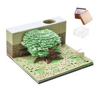 Mémo 3D avec affichage Case arbre Forme décorative 3D BOACTURE DE BUREAU BUREAGE BURE PAD MOMO PAD POUR LE CÉLANGE AMI, GREEN