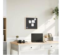 vidaXL Tableau noir avec cadre bois de pin massif noir 40x40 cm, tableau noir de cuisine, tableau noir à craie, tableau d'affichage mural