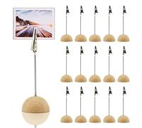 Mémo Clip, 20pcs Porte Photo Mémo et Porte clips Message, Porte Photo Mémo Clip Avec Pince Crocodile et base en Pin, Pince Porte Nom Pour la Décoration de Bureau, café, cuisine, bureau (Demi cercle)