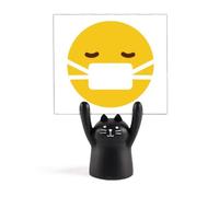 Mémo de chat en ligne avec tête de malade Jaune