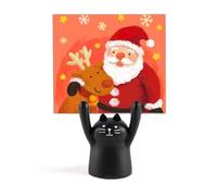 Mémo de Noël avec flocon de neige et élan, motif chat noir