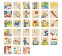 Mémo des métiers en bois - jouet créatif et éducatif, éveil sensoriel