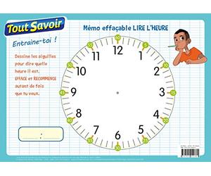 Mémo effaçable Lire l'heure