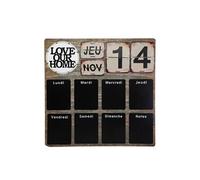 Memo en Ardoise semainier coloris marron - L. 57 x l. 3 x H. 57 cm --