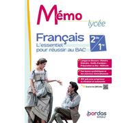Mémo Lycée - Français 2de / 1re - 2024 - Cahier - élève - Fanny Egger - Bordas - broché - Scolaire / Universitaire