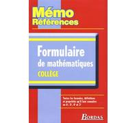 MEMO REFERENCES FORMULAIRE DE MATHS (Ancienne Edition)