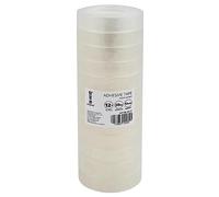 memobe Amex Lot de 12 rouleaux de ruban adhésif transparent multi-usages pour l'école, le bureau, le travail, résistant et durable avec adhésif acrylique multi-usages 12 mm x 30 m