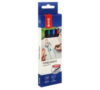 memobe - Lot de stylos à encre fine - Stylos à pointe fine - 0,4 mm - Feutres fins - Tige triangulaire ergonomique - Articles de papeterie - Pour dessin, écriture - Coloré/multicolore - 4 couleurs