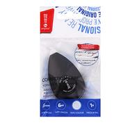 MemoBe Mini dévidoir de ruban correcteur, dosage précis, forme ergonomique, coffret en plastique avec crochet de suspension, ruban blanc, housse noire, 5 mm x 6 m