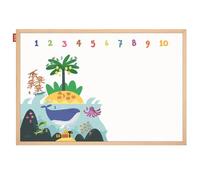 Memobe Tableau éducatif - Spiel Numbers Adventure! - Pour enfants - Tableau blanc avec chiffres imprimés - Inscriptible et magnétique - Tableau mural - Blanc - Facile à nettoyer - Cadre en bois - 60 x