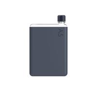 memobottle A5 (Bleu nuit) - 25 oz (750 ml) - Bouteille, étui en silicone et couvercle | Bouteille d'eau fine pour sacs, à côté des livres et des ordinateurs portables | Tritan sans BPA
