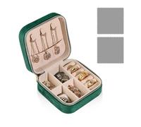 MEMOFYND 1 boîte à bijoux de voyage avec 2 chiffons de polissage, boîte de rangement pour bijoux, petite boîte à bijoux, mini boîte de rangement pour bijoux, boîte à bijoux pour enfants, peut contenir