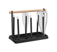 MEMOFYND 1 égouttoir à tasse, porte-gobelet en acier inoxydable, porte-bouteille de soda, égouttoir à tasses, porte-bouteilles en métal, égouttoir (noir)