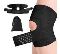 MEMOFYND 1 genouillère réglable avec 1 sac de rangement, genouillères élastiques souples, genouillères de sport réglables, genouillères orthopédiques, convient pour le sport, le fitness (noir)