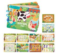 MEMOFYND 1 livre d'allaitement livre avec animaux de la ferme, livres de travail pour enfants, jouet éducatif, livre d'autocollants réutilisables, pour garçons et filles