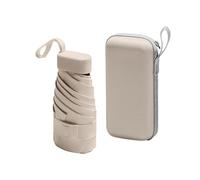 MEMOFYND 1 mini parapluie de protection UV, parapluie compact, parapluie portable avec boîte de rangement pour femmes et enfants, 40 % de réduction sur les parapluies en taille de voyage. (noir),
