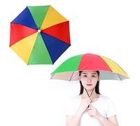 MEMOFYND 1 parapluie de pêche arc-en-ciel, parapluie pliable, bandeau élastique réglable, protection contre la pluie et le soleil, protection UV à 360 °, choix parfait pour la plage et les activités
