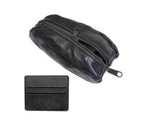 MEMOFYND 1 Porte-Monnaie en Cuir avec 1 Porte-Cartes en Cuir, Outil de Rangement Portable, Mini Porte-Monnaie, Sac à clés Simple (Noir).