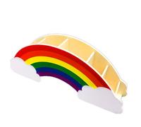 MEMOFYND 1 porte-stylo arc-en-ciel en bois - Boîte de rangement pour outils de maquillage - Rangement de bureau avec plusieurs compartiments