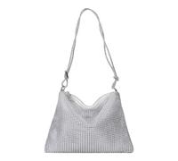 MEMOFYND 1 sac à bandoulière orné de diamants, accessoire de dîner tendance, sac simple pour femme, sac à main élégant, organisateur portable, adapté pour mariage, bal de fin d'année, argenté,